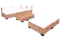 Āra mēbeļu komplekts VLX Sofa Set, krēmkrāsas krās./brūns krās., 3-5 sēdvietas