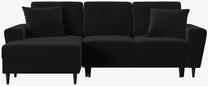 Kampinė sofa - lova Micadoni Moghan MIC_LCF_2_F1_MOGHAN10, juoda sp., kairinė, 241 x 145 cm x 88 cm