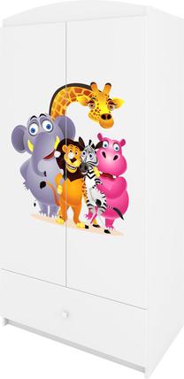 Vaikiška spinta Kocot Kids Babydreams Zoo, balta sp., 90 cm x 52 cm x 175.5 cm