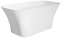 Vonia, laisvai pastatoma Besco Assos Matt, 160 cm x 70 cm x 64.5 cm, stačiakampis, balta sp./chromo sp.