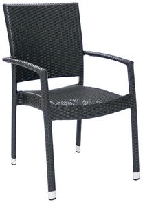 Lauko kėdė Garden4you Wicker, juoda sp., 66 cm x 59 cm x 92.5 cm