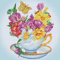 Deimantinė mozaika Diamond Dotz Springtime Cuppa, įvairių spalvų