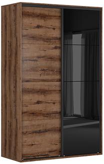 Spinta Flex, ąžuolo sp./juoda sp., 66 cm x 150.7 cm x 240 cm