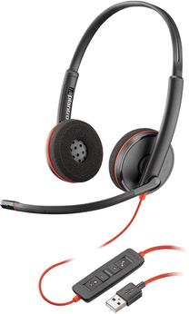 Vadu austiņas Plantronics BlackWire C3220 USB-A, melna krās.