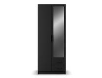 Шкаф ADRK Arvio 80, черный цв., 52.1 см x 80 см x 206.6 см, с зеркалом
