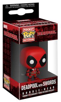 Priedas Funko Pocket Keychain Deadpool With Swords Bobble-Head