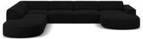 Kampinė sofa Micadoni Home Jodie Rounded Panoramic 7 Seats, juoda sp., kairinė, 364 x 262 cm x 70 cm