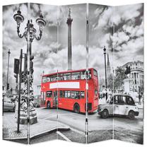 Širma VLX London Bus, balta sp./juoda sp., 200 cm x 170 cm
