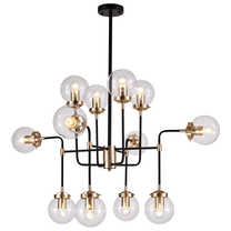 Valgusti rippuv Cosmo Light Boston P12826BR, E27, 12 x 40 W, läbipaistev v. / messing v.