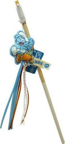 Žaislas katėms ant pagaliuko Duvo+ Smurfs, (spalva/dizainas parenkami atsitiktine tvarka), 46 cm