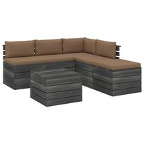 Āra mēbeļu komplekts VLX Garden Pallet Lounge Set, pelēks krās./brūns krās., 1-4 sēdvietas