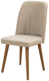 Valgomojo kėdė Kalune Design Vina 1005, ąžuolo sp./kreminė sp., 44 cm x 47 cm x 90 cm
