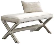 Pufas Kalune Design Pelona Capraz 120, balta sp., 120 cm x 40 cm x 40 cm