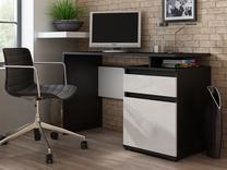 Rakstāmgalds ar skapi Pro Meble Milano PKC 105, 105 cm x 50 cm, 75 cm, balta krās./melna krās.
