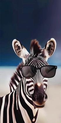 Paplūdimio rankšluostis Zebra RPG-171, mėlyna sp./balta sp./juoda sp., 180 cm x 100 cm