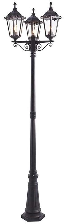 Brīvi stāvošs āra gaismeklis Endon Burford 76552, 60W, E27, IP44, melna krās., 64 cm x 230 cm