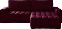 Kampinė sofa Bonett Mat Velvet 68, tamsiai violetinė sp., dešininė, 175 x 250 cm x 92 cm