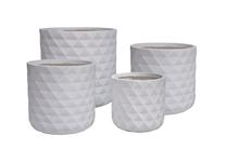 Puķu pods LT14639-3S, māls, Ø 37 cm, balta krās.