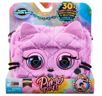 Интерактивная сумочка Spin Master Purse Pets Fluffy Cat 6062238/20133809, 20 см, английский, фиолетовый цв.