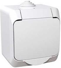 Kištukinis lizdas Schneider Electric Cedar Plus WDE000541, su įžeminimu, IP44, balta sp.