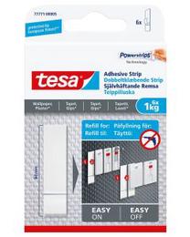 Dvipusė lipni juosta Tesa Powerstrips, 6 vnt., balta
