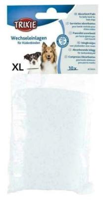 Paliktņi suņu autiņbiksītēm Trixie Pads For Belly Band 23669, XL, 10 gab. balta krās.