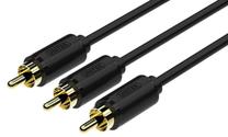 Vads Unitek RCA male x 3, RCA male x 3, 1.5 m, melna krās.