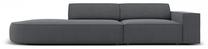 Sofa Micadoni Home Jodie Rounded Open 3 Seats, tamsiai pilka sp., kairinė, 262 x 102 cm x 70 cm