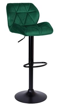Baro kėdė eHokery Grappo Velvet TOH2627, matinė, juoda sp./žalia sp., 35 cm x 46 cm x 86 - 107 cm