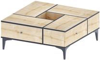Kavos staliukas Kalune Design Pera, ąžuolo sp./juoda sp., 105 cm x 105 cm x 42 cm