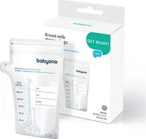Maisiņi mātes piena uzglabāšanai BabyOno Get Ready 1084, 180 ml, 0 mēn., pet, caurspīdīga krās.