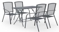 Āra mēbeļu komplekts VLX Dining 5 Piece Set, antracīts krās., 4 sēdvietas