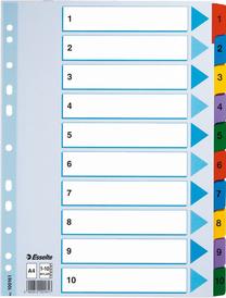 Skirtukas Esselte, A4 Skaidri/Balta/Pilka