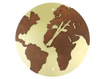 Laikrodis World, ruda/aukso, 50 cm x 50 cm, 50 cm