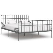 Lova dvigulė VLX Metal, 180 x 200 cm, pilka sp., be čiužinio, su grotelėmis