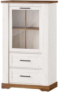 Vitrina Szynaka Meble Country 14, balta sp., 79 cm x 45 cm x 137 cm