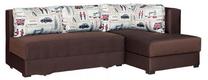 Kampinė sofa Bodzio Judyta, mėlyna sp./ruda sp., dešininė, 225 x 155 cm x 77 cm
