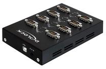 Adapteris Delock USB 2.0 B female / DC jack, RS-232 DB9 male x 8, 1.5 m