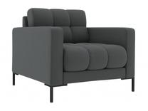Krėslas Micadoni Home Mamaia, juoda sp./tamsiai pilka sp., 87 cm x 92 cm x 78 cm