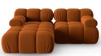Kampinė sofa Micadoni Home Bellis MIC_SET4L_2_F1_BELLIS5, oranžinė sp., kairinė, 191 x 157 cm x 62 cm