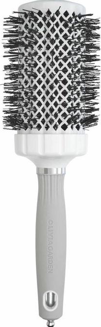 Matu birste Olivia Garden Expert Blowout Grip, balta krās./pelēka krās.