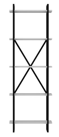 Pastatoma lentyna Kalune Design Elston 600 2, balta sp./juoda sp., 180 cm x 60 cm x 34 cm