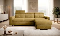 Kampinė sofa Fresia Loco 45, geltona sp., dešininė, 176 x 247 cm x 104 cm