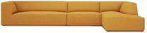 Kampinė sofa Micadoni Home Ruby 5 Seats, geltona sp., dešininė, 366 x 180 cm x 69 cm