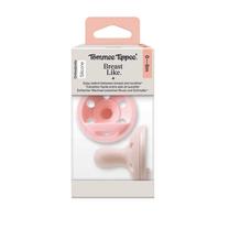 Čiulptukų rinkinys Tommee Tippee Breast Like, 0 mėn., rožinė sp./smėlio sp.