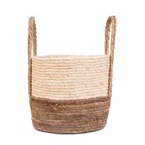 Gėlių vazonas Homla Koes 846774, jūros žolė, 28 cm x 28 cm, Ø 28 cm, ruda sp./smėlio sp.