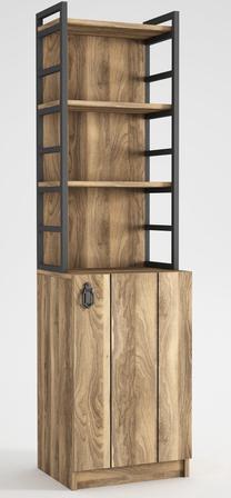 Pastatoma lentyna Kalune Design Lost 804TRH3603, juoda sp./riešuto sp., 166.7 cm x 45 cm x 35 cm