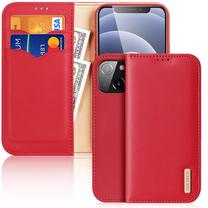 Telefona vāciņš Dux Ducis Hivo Genuine Leather Bookcase for iPhone 13, sarkana krās., Apple