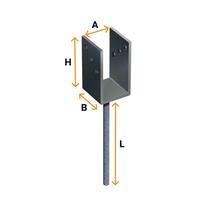 Atbalsts, 200 mm x 150 mm x 125 mm x 60 mm
