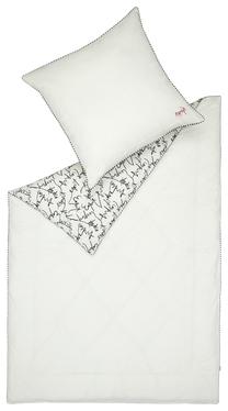 Patalynės užvalkalų komplektas Esprit Heritage Logo 77274-001, balta sp./juoda sp., 80 x 80 cm, 135 x 200 cm